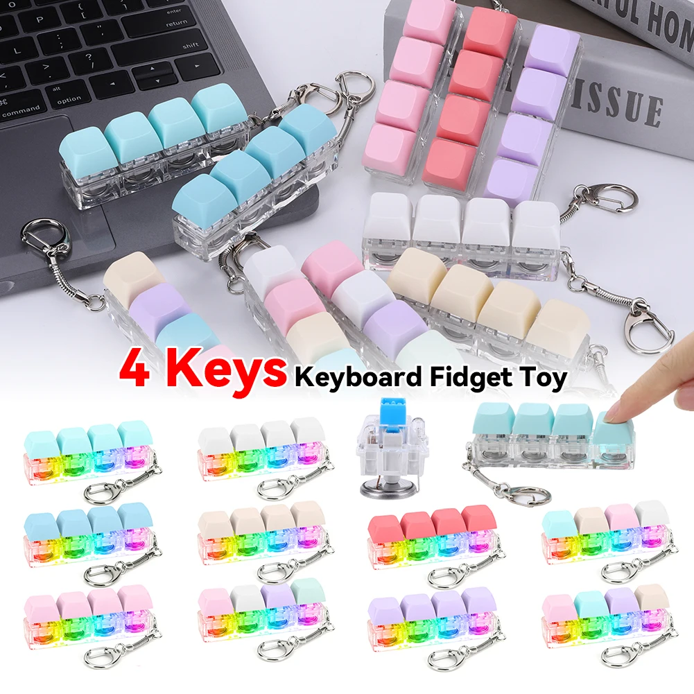 

Keyboard Decompression with LED Light Keyboard Fidget DIY Button Stress Relief for Adult To Relief Stress Pass The Time