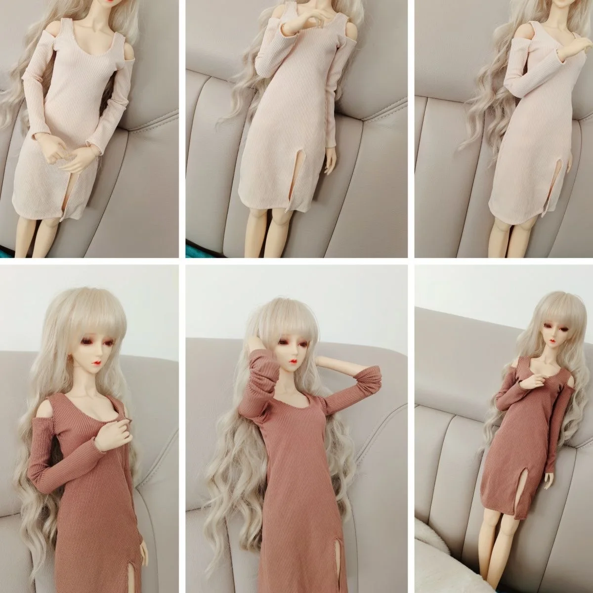 60CM BJD Clothes 1/3 Doll Fashion Long-sleeved Knitted Dress DIY Doll Accessories For Girl Gift