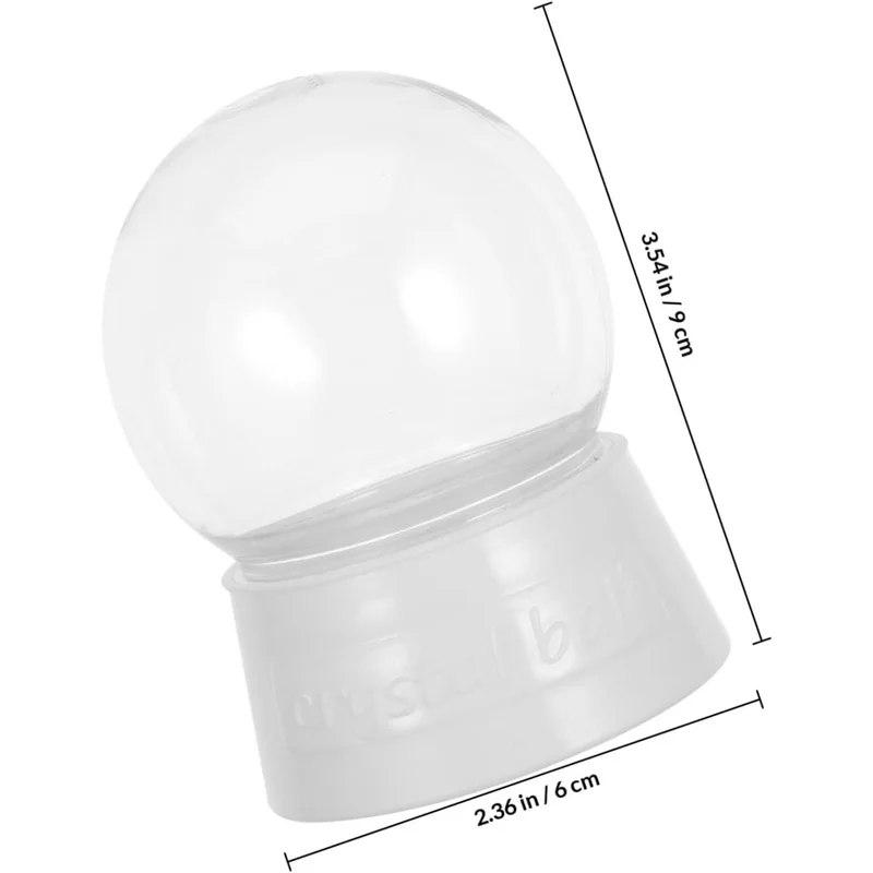 10 Pcs Clear Plastic Fillable Snow Globe Set Shatterproof Pendant Screw Top Lid For Christmas DIY Craft Festival Decoration