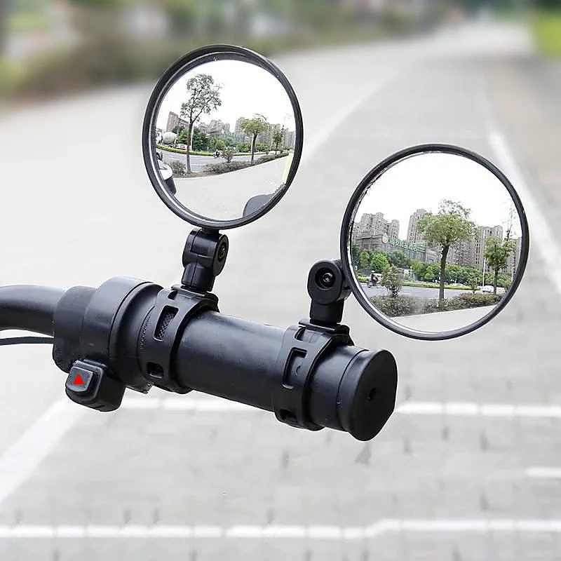 1pc 8CM Bike Rearview Mirror 360° Adjustable Rotatable Handlebar Convex Mirror Safe Wide Angle For Bicycle Cycling Sports Tools