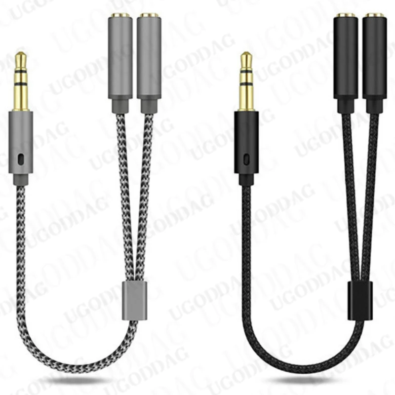 3.5mm rozdzielacz Audio Y Jack 1 męski do 2 żeńskich M/F 3.5mm słuchawki Stereo Adapter złącza akcesoria do słuchawek