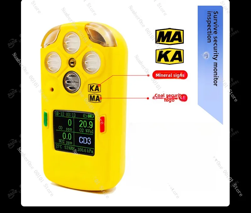 Optical coal mine portable CD4 multi parameter gas concentration gas flow detector CD3 three in one four in one alarm device