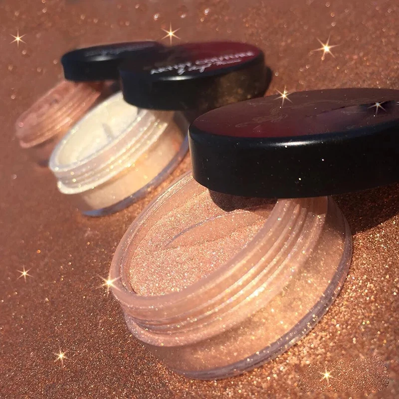 20 cores highlighters diamante brilho pó maquiagem bronzer alta pigmento contorno rosto poeira pó solto para a pele marrom la pêssego