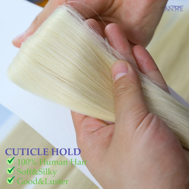 Extensiones de Cabello Humano con Cinta JSNME, 100% Cabello Real, para Mujer, Lacio Natural, Negro, Marrón, Rubio 613 para Salón 4