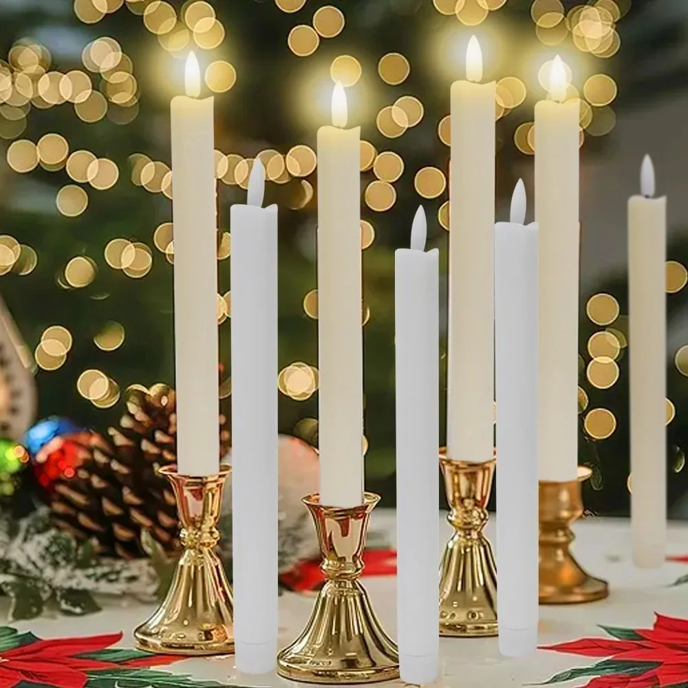 Velas LED con boca ondulada, luces sin llama alimentadas por batería, vela electrónica de polo largo, suministro de decoración DIY para fiestas y bodas