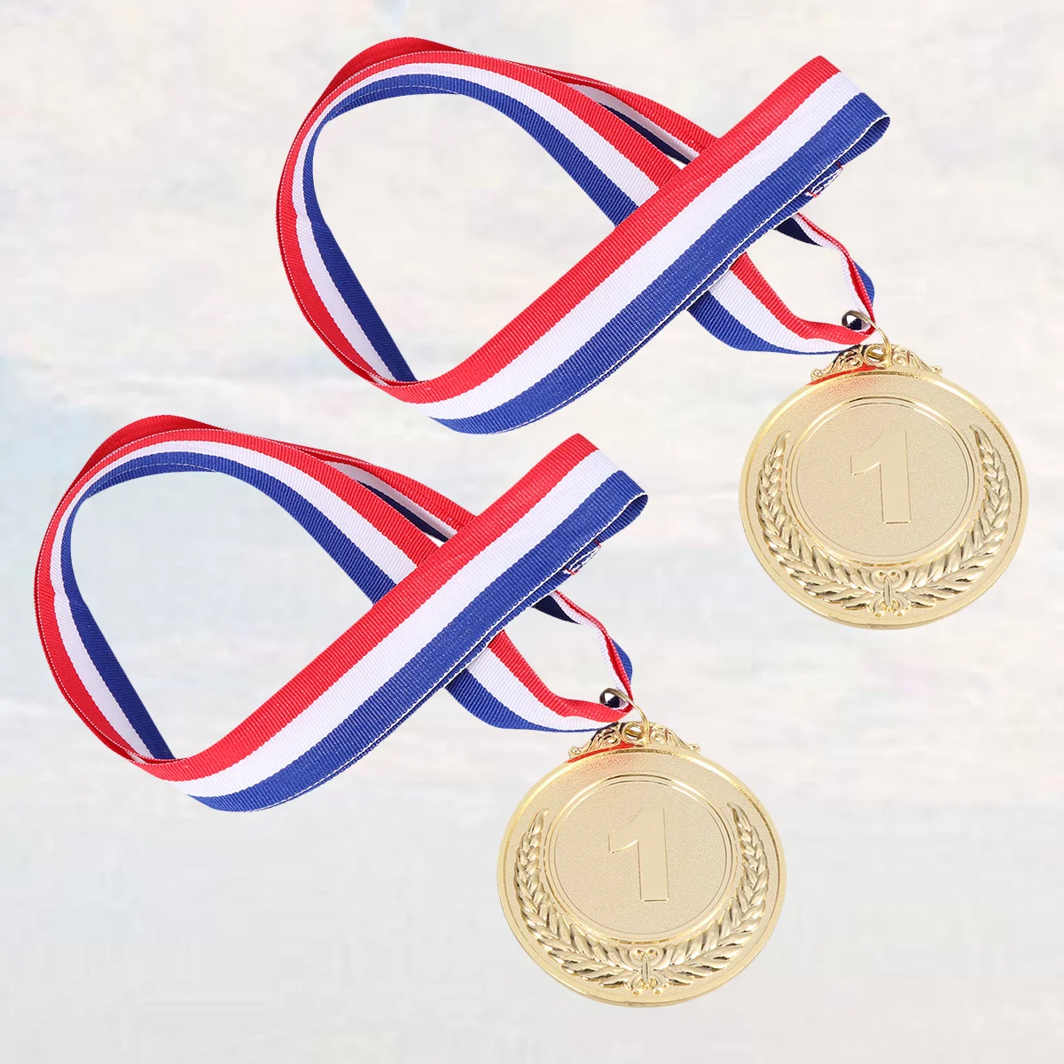 

2pcs Award Medals Gold Metal Competition Prize For Kids Sports Wheat Pattern Winner Medal Zinc Alloy Party Favors