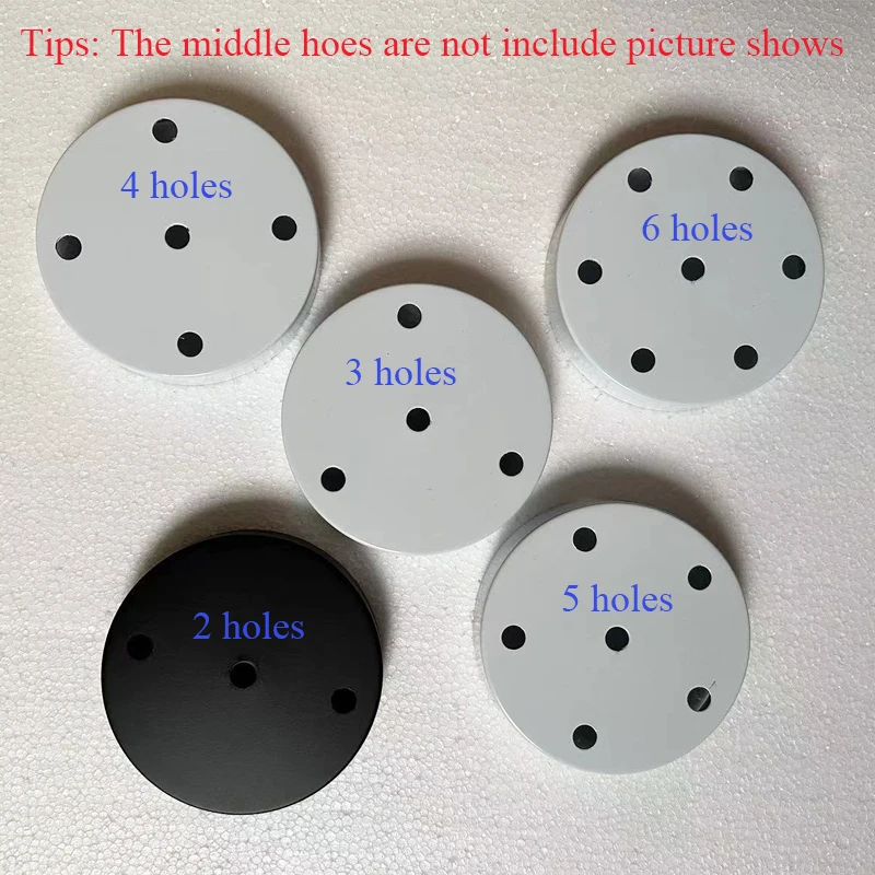 Ceiling Plate Multi Size DIY Black/White Plate 1/2/3/4/5 Holes Light Fittings Round Rectangular Straight Accessories Lamp Base