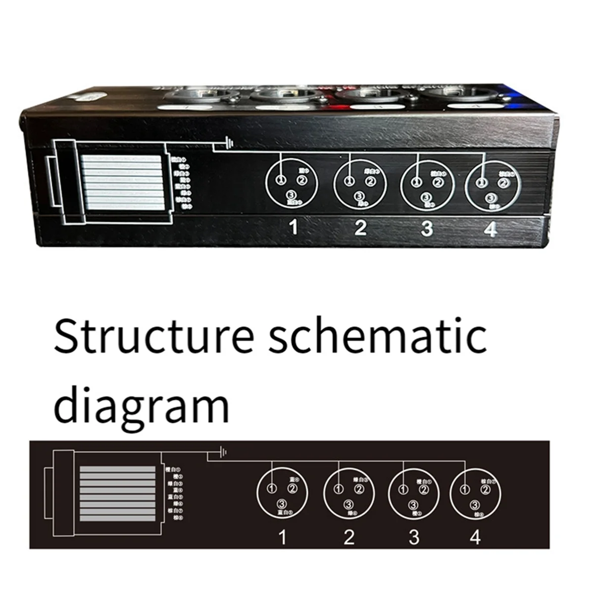 4 Channel Network Signal Extender 4 XLR to Rj45 Extender, for Stage Sound Lighting and Recording Studio