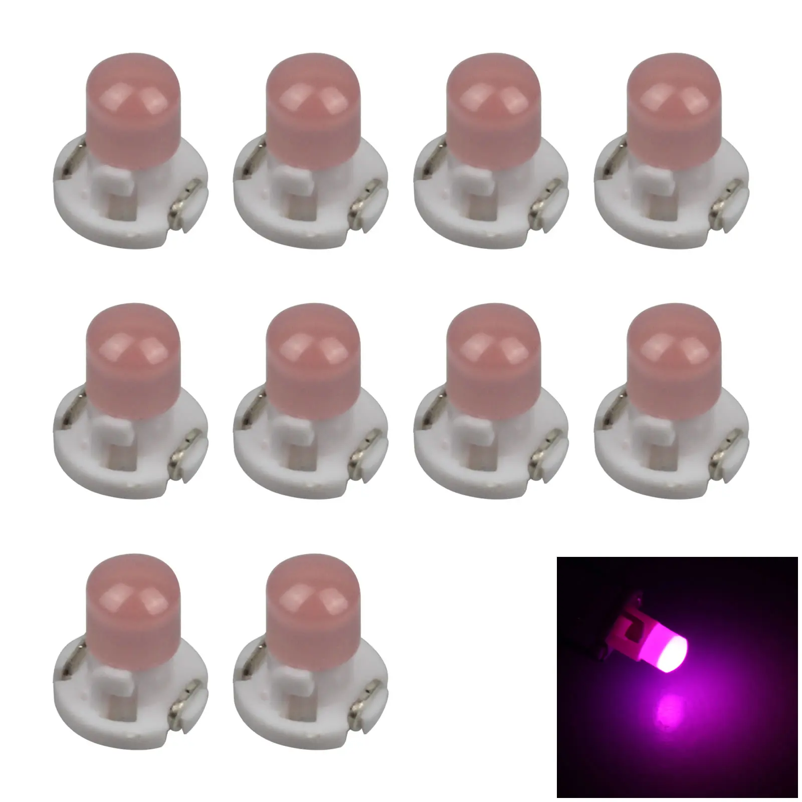 

10x Pink AUTO T3 Lamp NEO Dash Twist Socket HVAC Control Light 1 LED 39397-SA5-003 Z2958