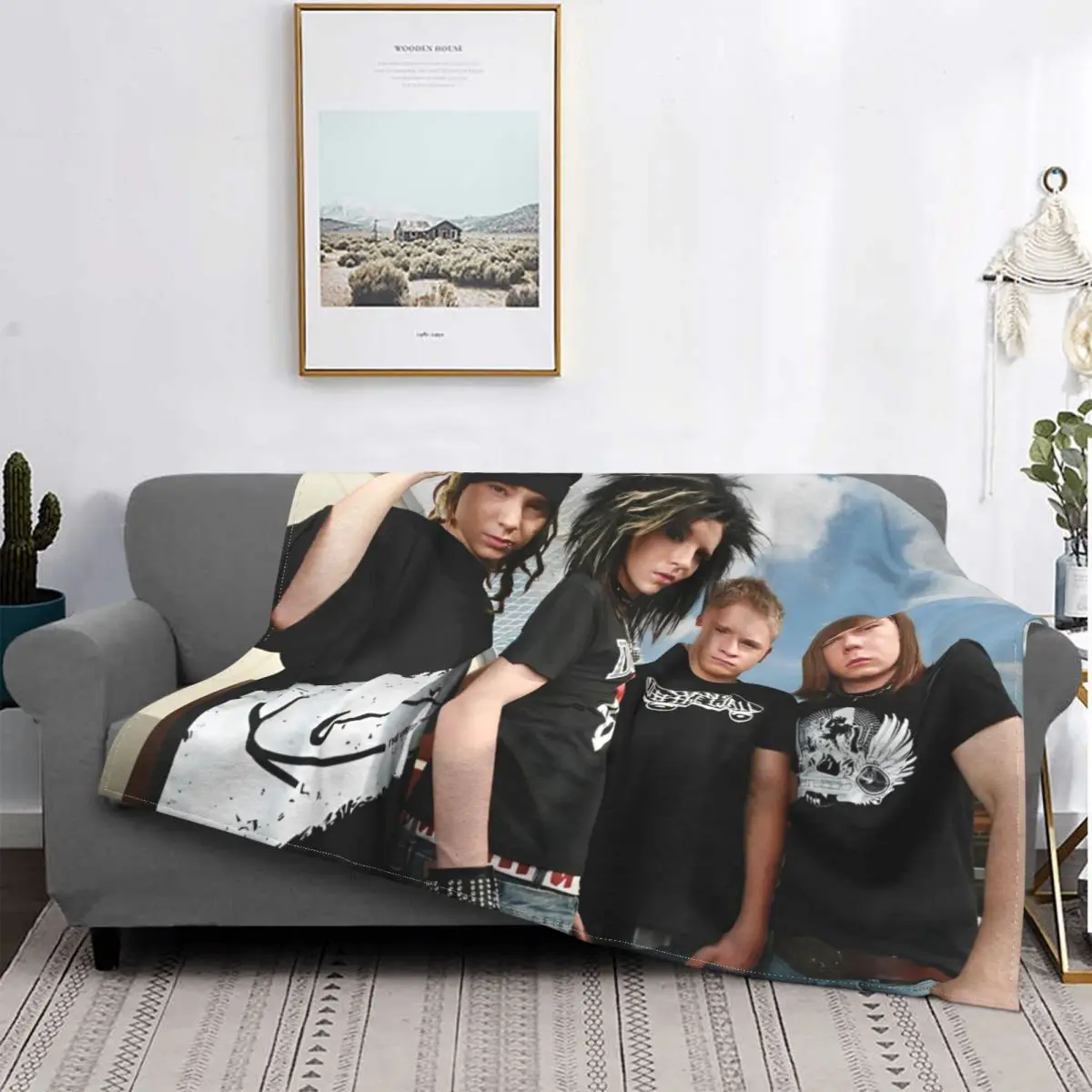 

Tokio Hotel Band Blankets Fleece Winter Portable Super Soft Throw Blanket for Bedding Outdoor Rug Piece