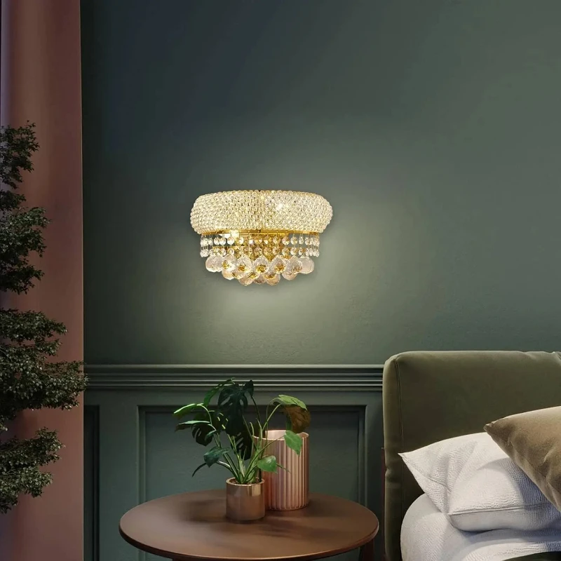 الشمال ضوء فاخر كريستال الجدار مصباح الآن مصمم بسيط غرفة نوم غرفة المعيشة ضوء الممر تركيبة إضاءة الزخرفية