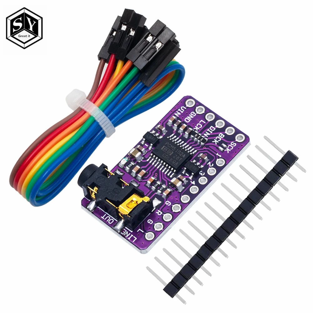 Interface I2S PCM5102A DAC Decoder GY-PCM5102 I2S Player Module For Raspberry Pi pHAT Format Board Digital PCM5102 Audio Board
