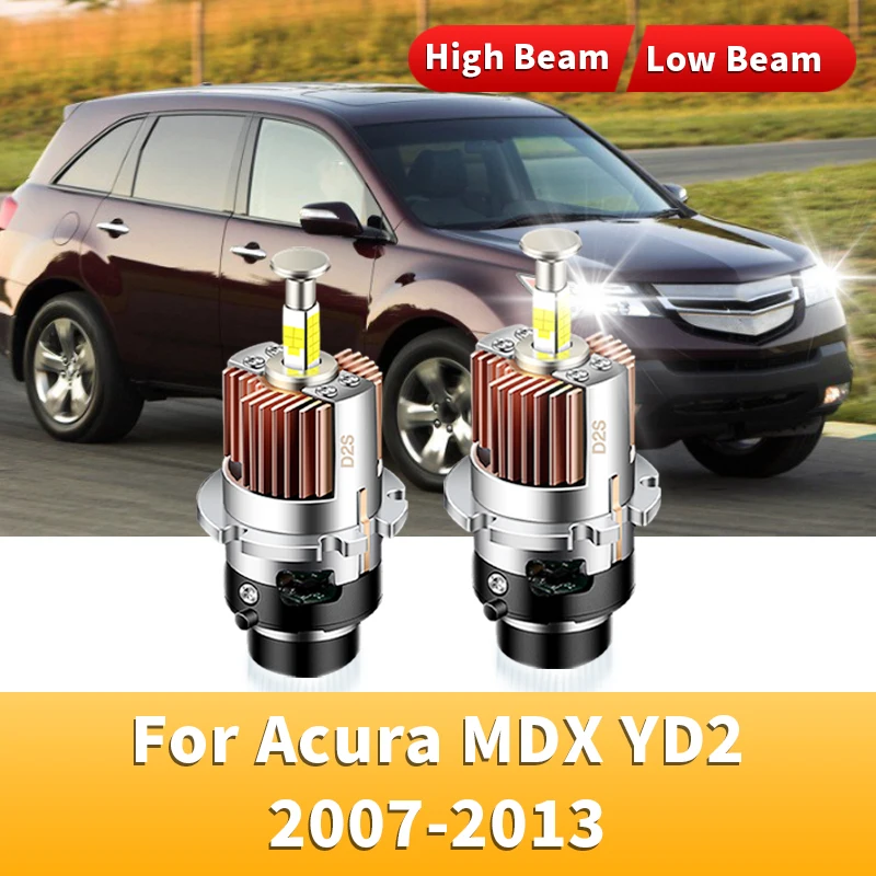 2Pcs LED Canbus 360 6000K Car Headlight Bulb Led Auto Lamp 4 Sides CSP 32000LM High/Low Beam For Acura MDX YD2 2007 2008-2013