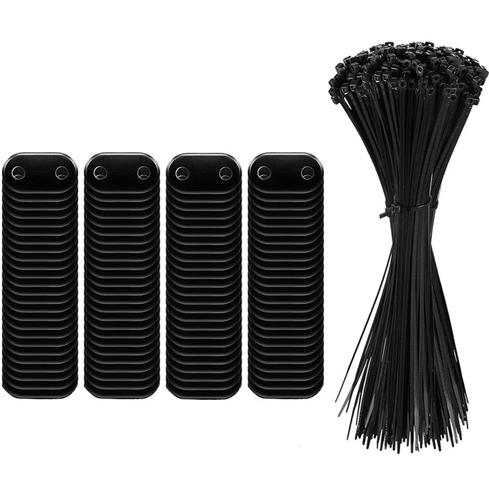 50/100 Pack Mounting Kit For Privacy Screens Privacy Fence Clips & Wire Loops Weather-Resistant Black For Garden Fence