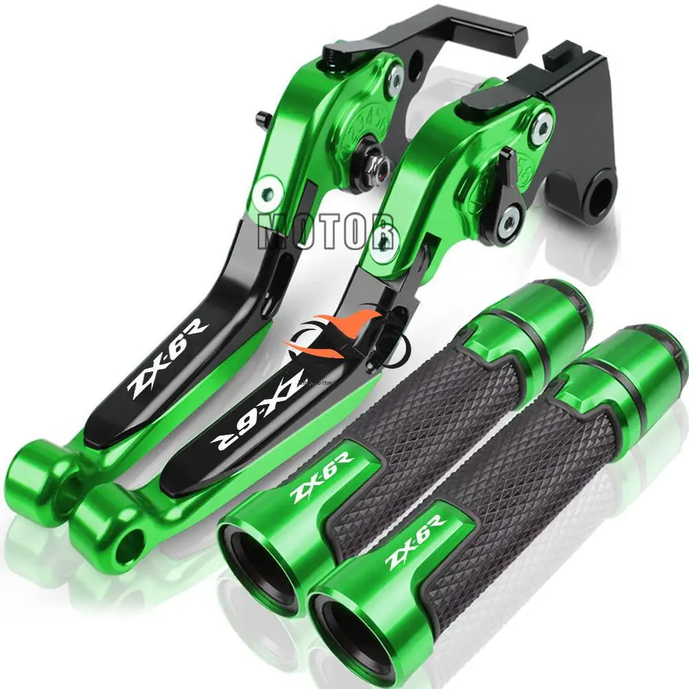 

For KAWASAKI ZX6R 2007 2008 2009 2010 2011 2012 2013 2014 2015 2016 ZX6 R CNC Motorcycle Racing Handle Grips Brake Levers Clutch