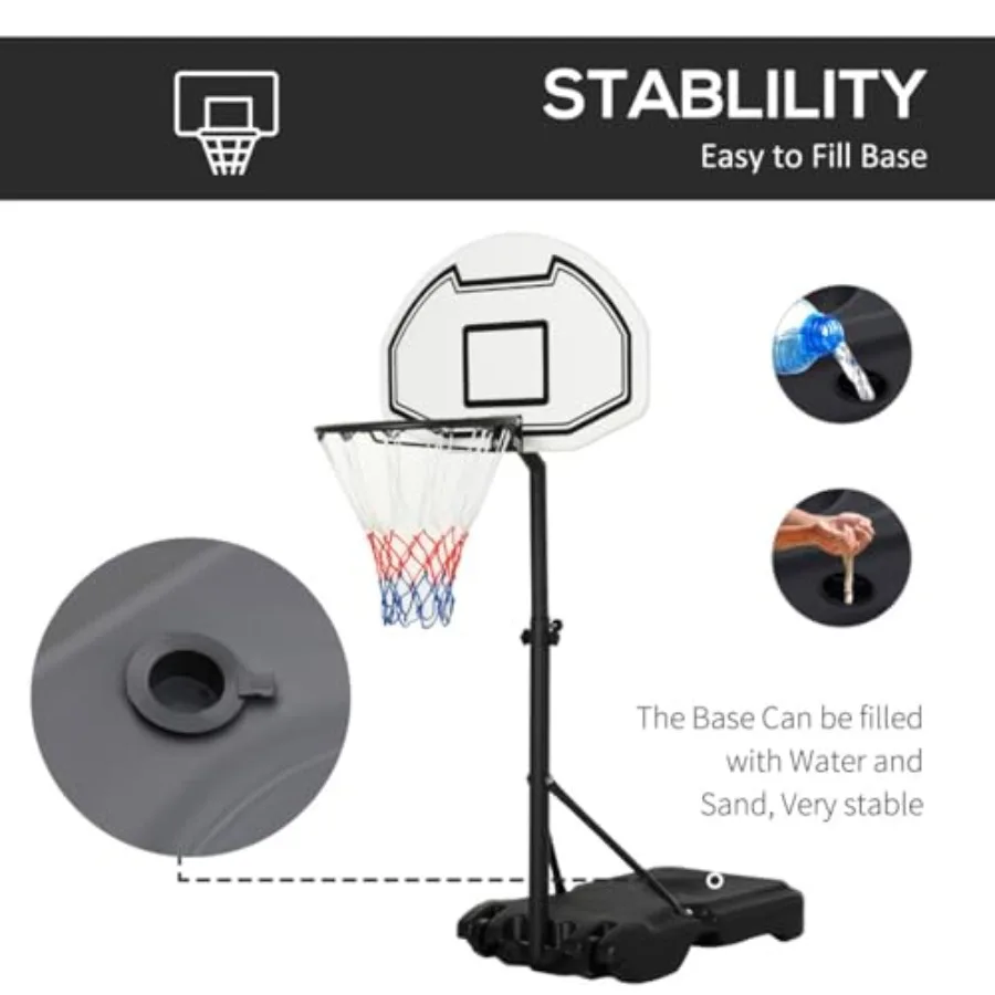 Canestro da basket portatile Obiettivi per adolescenti e giovani Canestro da basket portatile da esterno con altezza regolabile Perfetto f