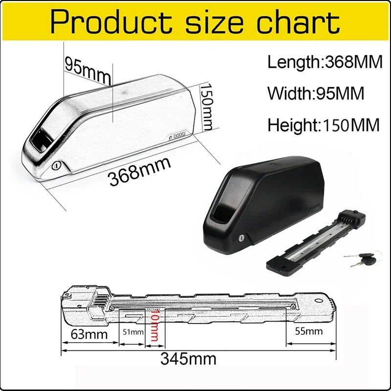 EBike Battery 21700 52V 40AH Downtube Polly 7 50ah Electric Bicycle Battery for 52 volt 30ah ebike battery tryanle Scooter 2000W