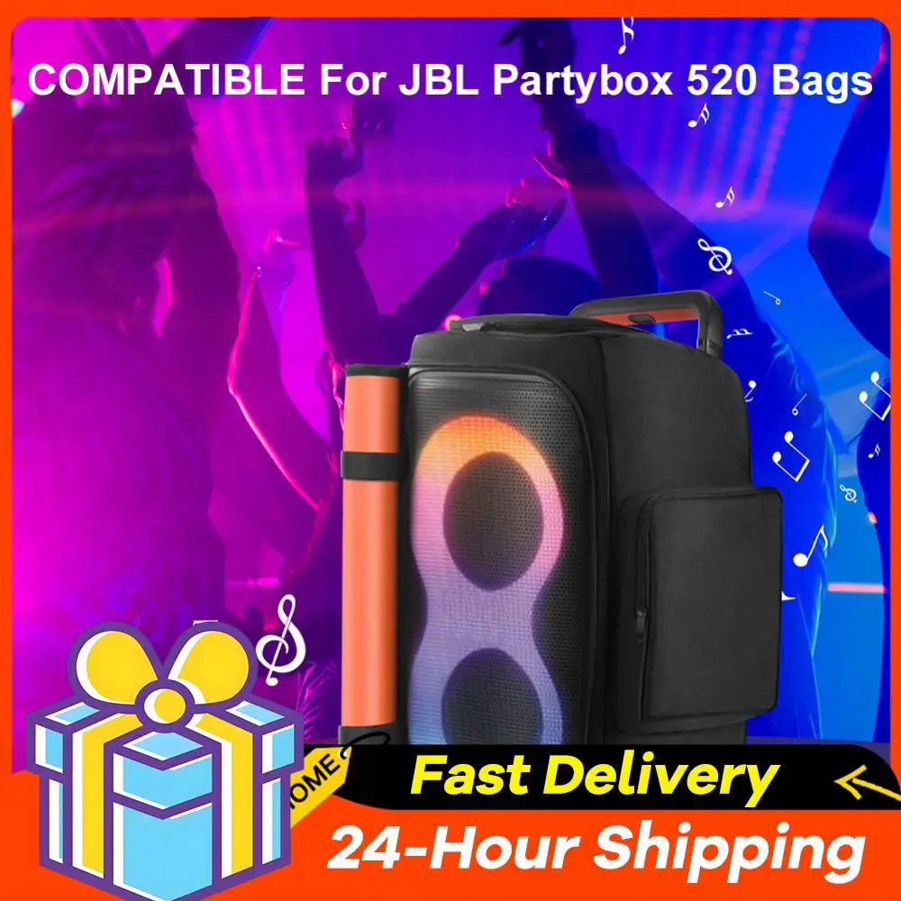 

Double-Sided Speaker Storage Bag for JBL PARTYBOX 520 Portable Speaker Washable Dust Case with Mic Pocket Speaker Accessories