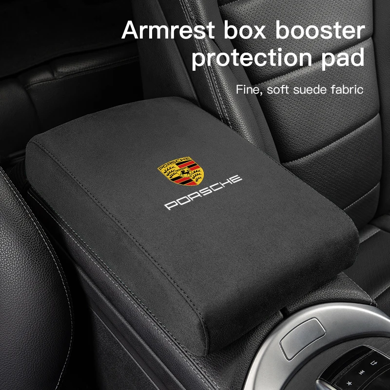 Car Armrest Mats Central Control Arm Rest Cushion For Porsche Cayenne 911 Carrera 928 944 968 918-Spyder Panamera Macan Boxster