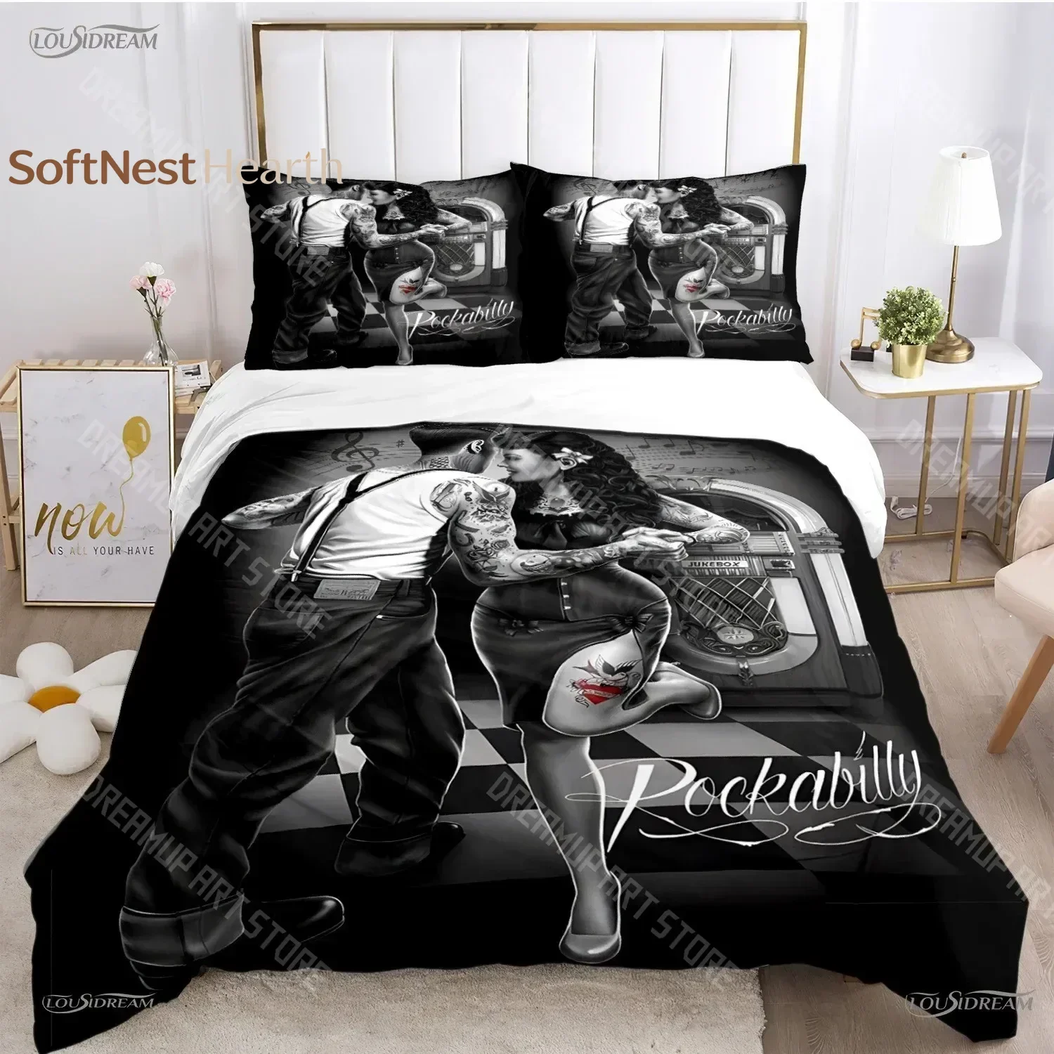 2026 3D Print Rockabilly Hip Hop Music All Season Duvet Cover Comforter Bedding Sets Soft Quilt Cover Pillowcases Single Double