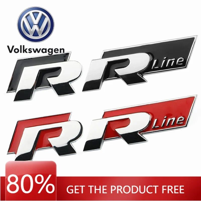 Pegatinas Metálicas 3D para Parrilla Delantera y Maletero de Coche, Emblema Decorativo para VW Volkswagen Jetta MK5 Golf R-LINE R, Accesorios para VW Polo Gol