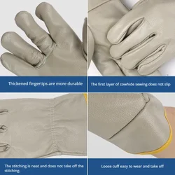 Welder's Gloves Wear-resistant Oil Insulation Thickened Head Layer Cowhide Welding Driver Labor Protection Gloves