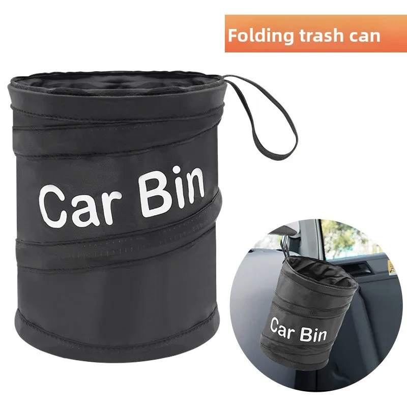

Foldable Car Trash Can, Hanging Auto Garbage Bin with Strap & Magic Sticker, 4L Capacity Waterproof Oxford Fabric for Car Seat