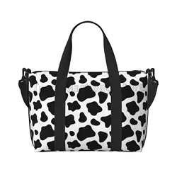 Cow Print Weekender Duffle Bags Large Capacity Overnight Weekend Bags with Shoulder Strap Travel Tote Bag for Hospital Maternity