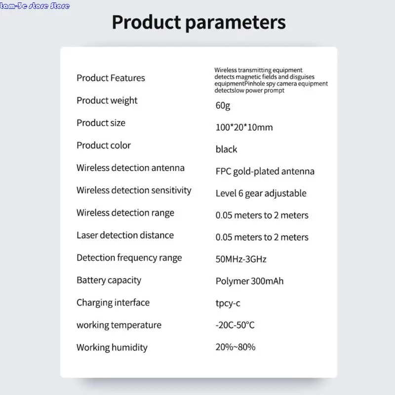 D0UA ZD09 Hidded Camera Detector LED Display For Locating Wireless Tracking