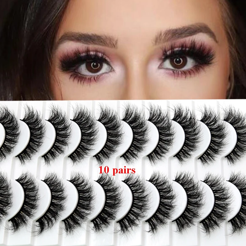 Visofree 3pairs/12pairs Mink Lashes Wholesale Faux Mink Lashes Make Up Eyelash Extension Natural False Cils Fluffy Handmade Lash