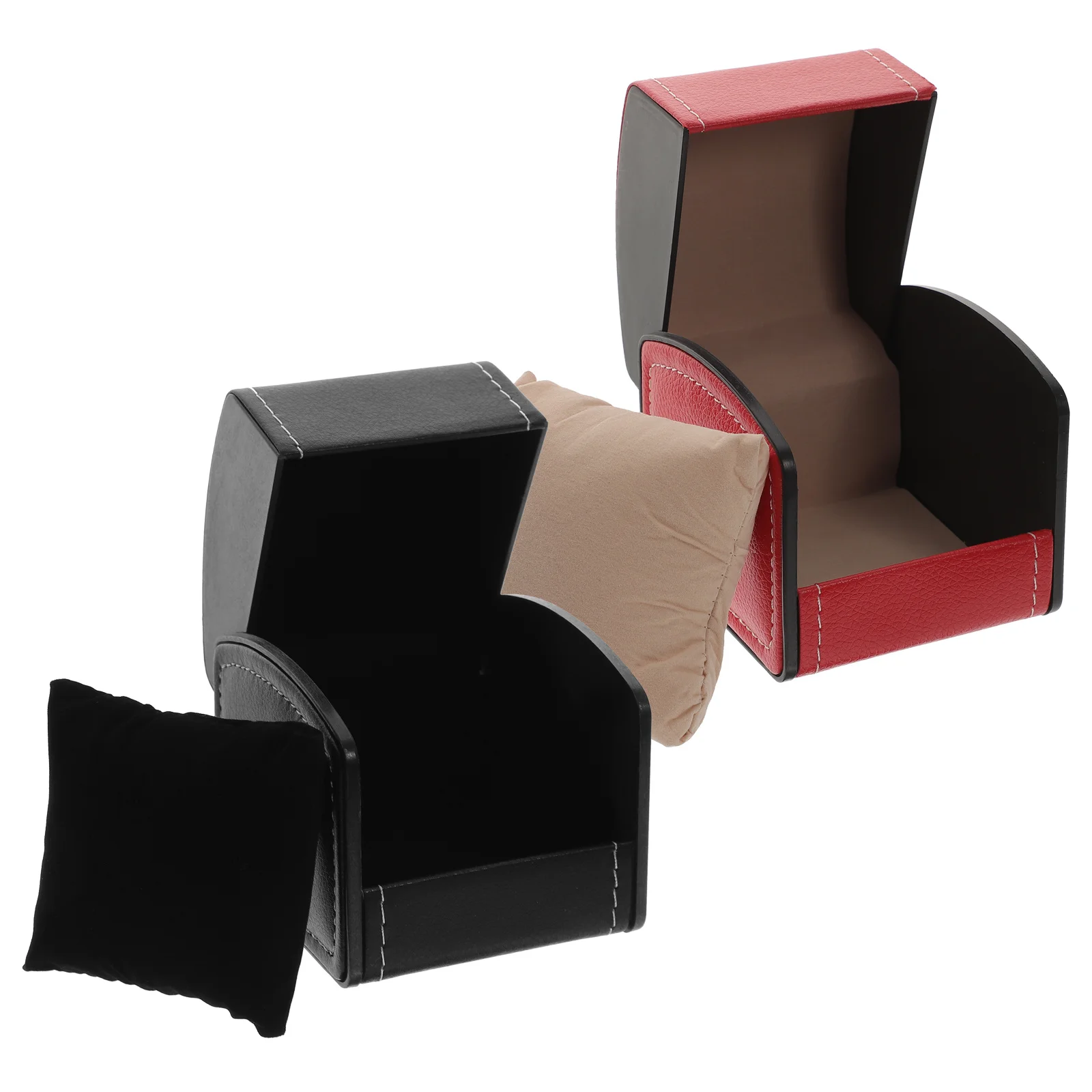 Custodia per orologi in PU da 2 pezzi Custodia per orologi Organizzatore portatile Supporto per display antigraffio per orologi Confezione regalo di gioielli