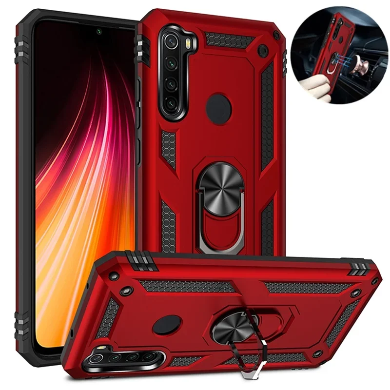 

For Xiaomi Redmi Note 8T 7 8 Pro case luxury armor shockproof phone Redmi 7 8 7A 8A car magnetic ring holder back cover