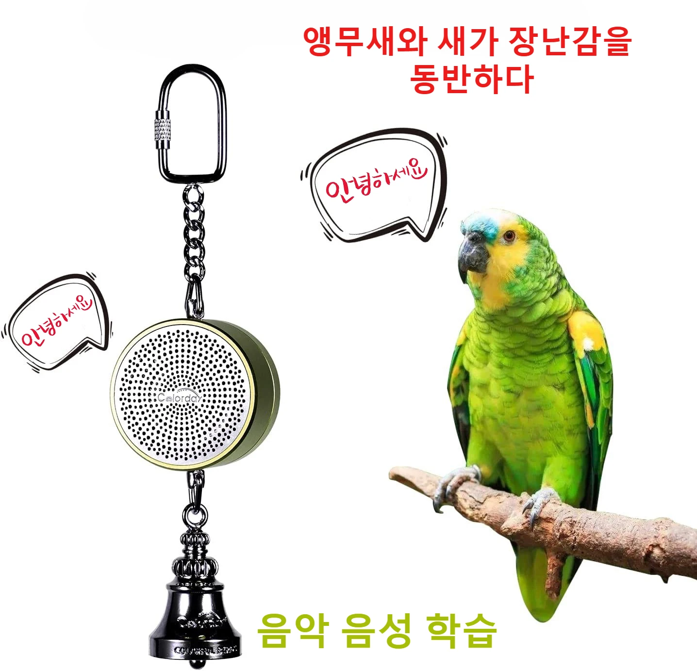 Parrot Toys to Teaching Training Bird Talking Coach Interactive Recording Playback Retell Electronic Voice Chewing Tearing  Bell