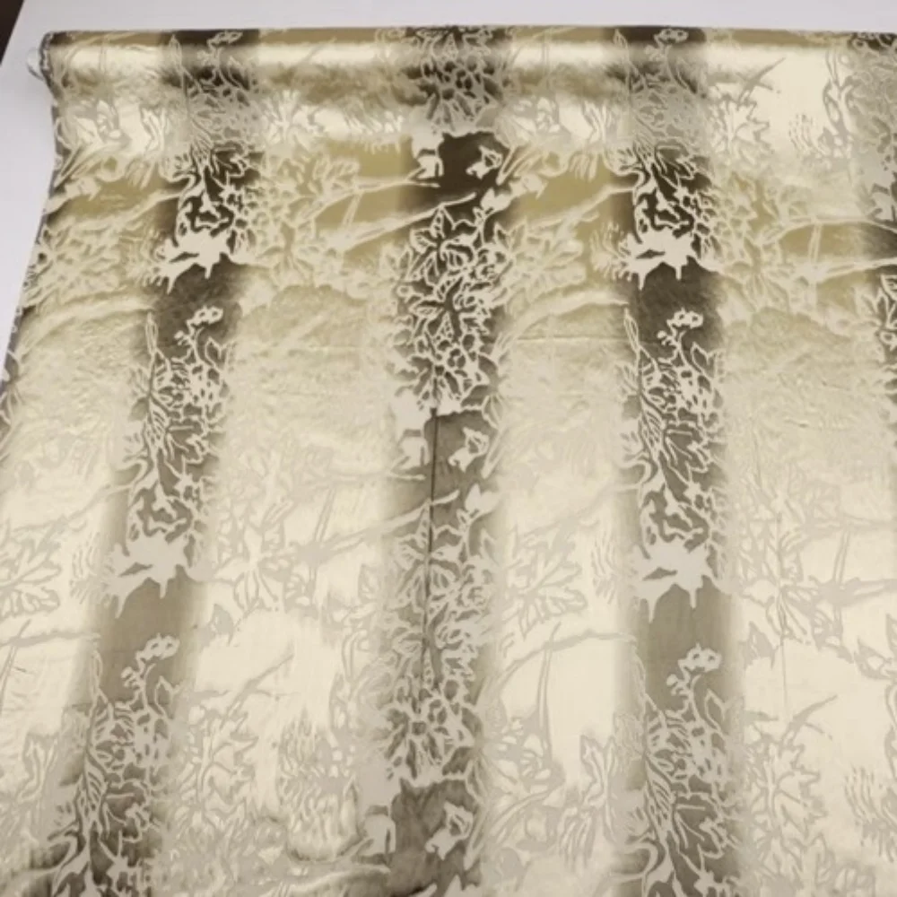 Gaya Modis Bunga Kuning Kualitas Bagus Harga Diskon Kain Sutra Perasaan Lembut untuk Pakaian Gaun Musim Semi Yang Bagus