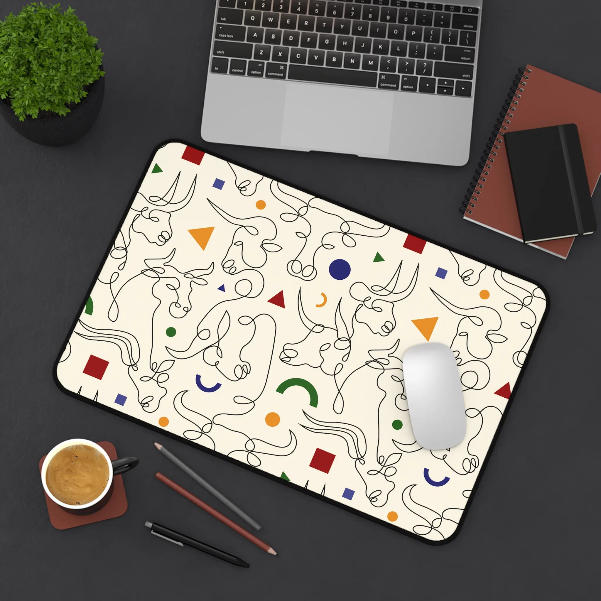 

Abstract Taurus Desktop Mat, Retro Taurus Zodiac Birthday Art Computer Laptop Office Technology Gaming Equipment Mouse Pad Gift