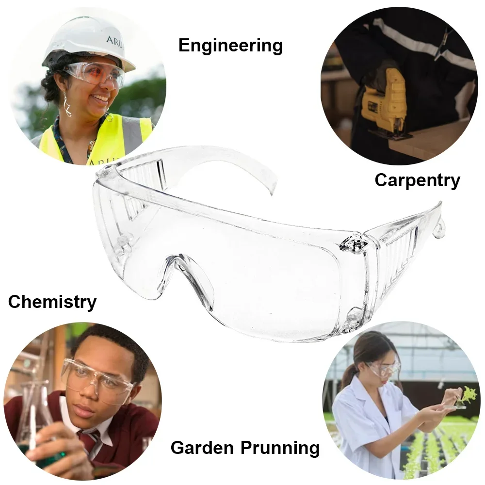 1pc Safety Transparent Glasses Anti Fog Goggles Vented Sides Shields PC Frame Spectacles for Riding Lab Labor Protection