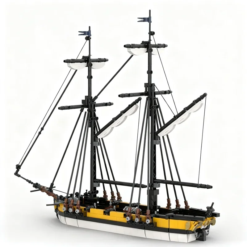 1383PCS MOC Pirate Sailing Ship Hms Dart Model Building Blocks Creative Assembly Space Display Home Decor Construction Gift Desk