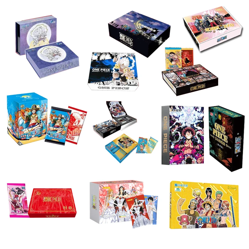 

Wholesales One Piece Box Collection Cards Red Wedding Luffy Monkey Case Booster Rare Anime Playing Game Cards