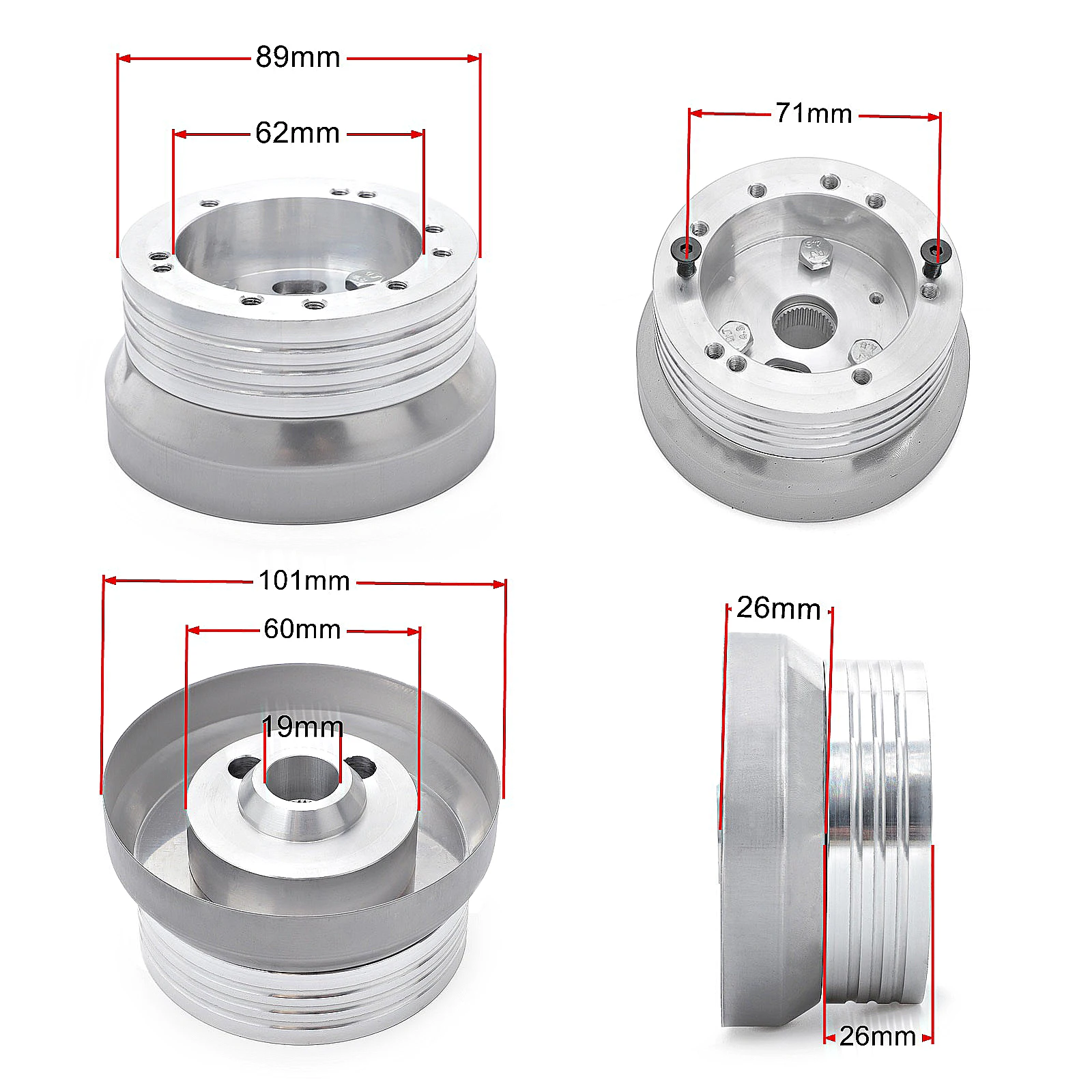 5/6 Hole Steering Wheel Hub Adapter 70mm (2.75