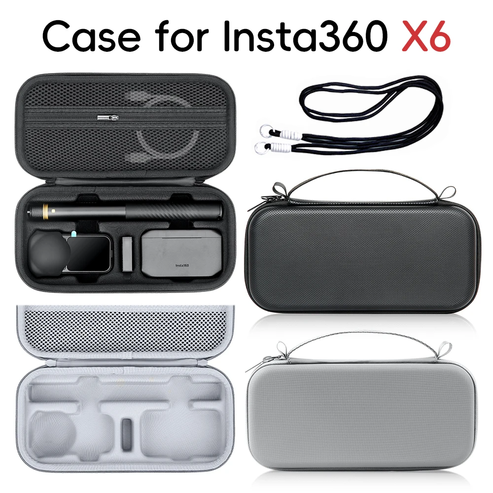Hard EVA Case Compatible with Insta360 X6 Action Camera Portable Storage Carry Bag