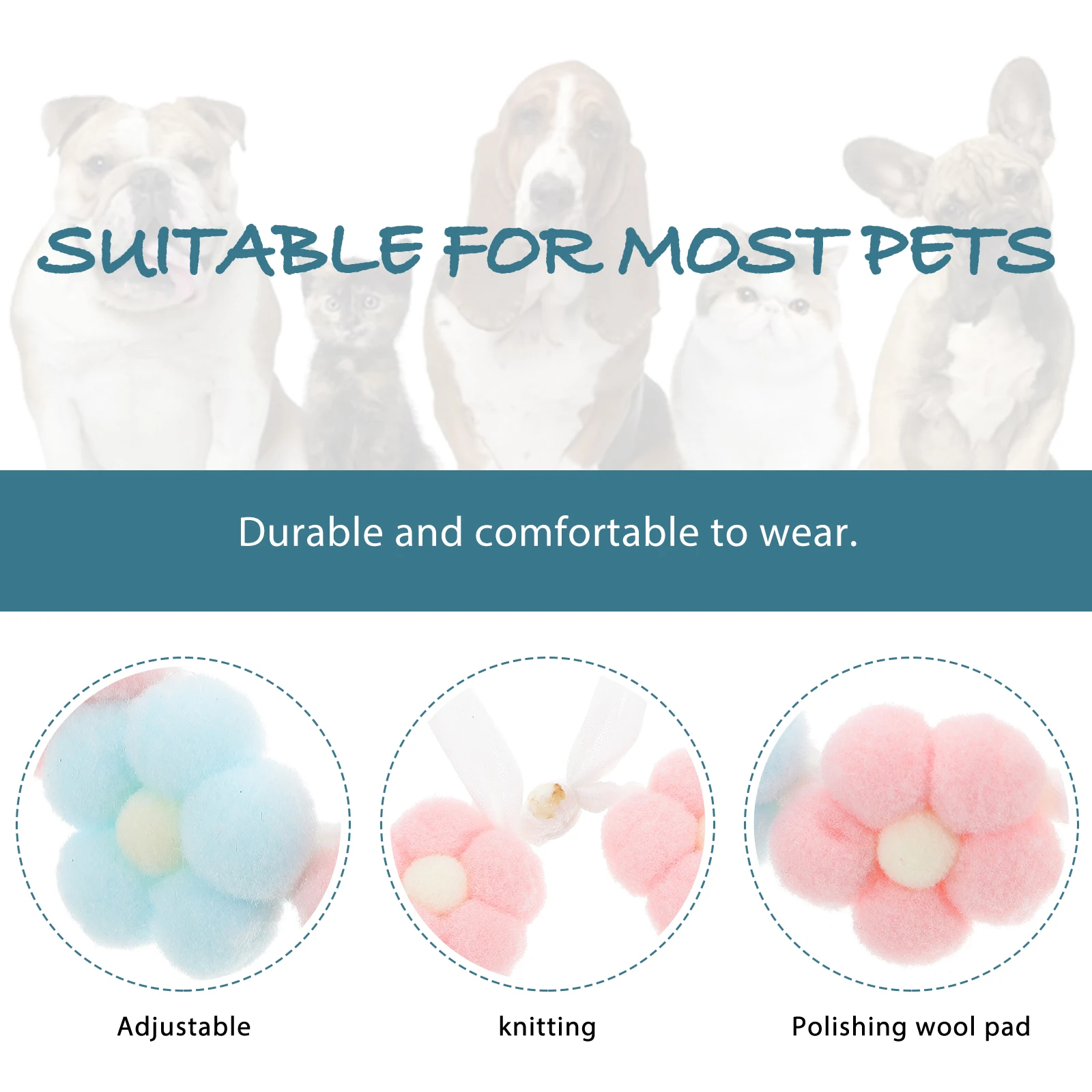 

Pet Knitted Collar Handmade Adjustable Soft Collar for Cat Small Dog Cute Pet Fashion Accessory Decor Dog Knitted Collars