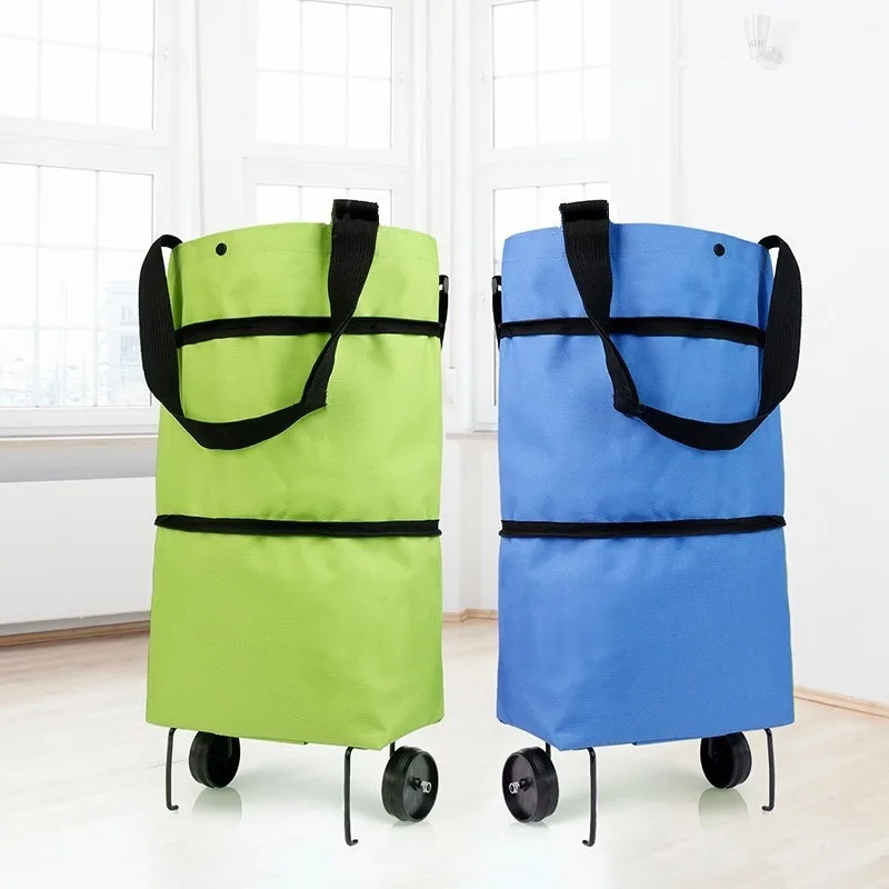 Neue faltbare Einkaufsradtaschen, Einkaufstaschen aus Oxford-Stoff, Henkeltaschen, Trolleys, Heimwagen, Supermarkttaschen – Detail 1