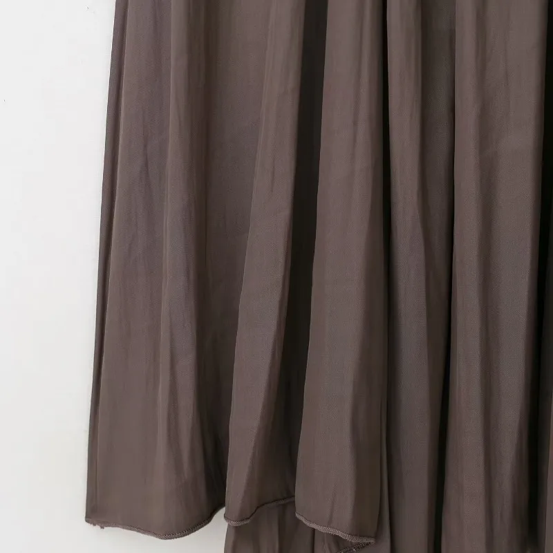 Robes longues en Satin solide pour femmes, ample, droite, épaules dénudées, sans manches, mi-longue, Style de rue, robes à bretelles, nouvel été 2025