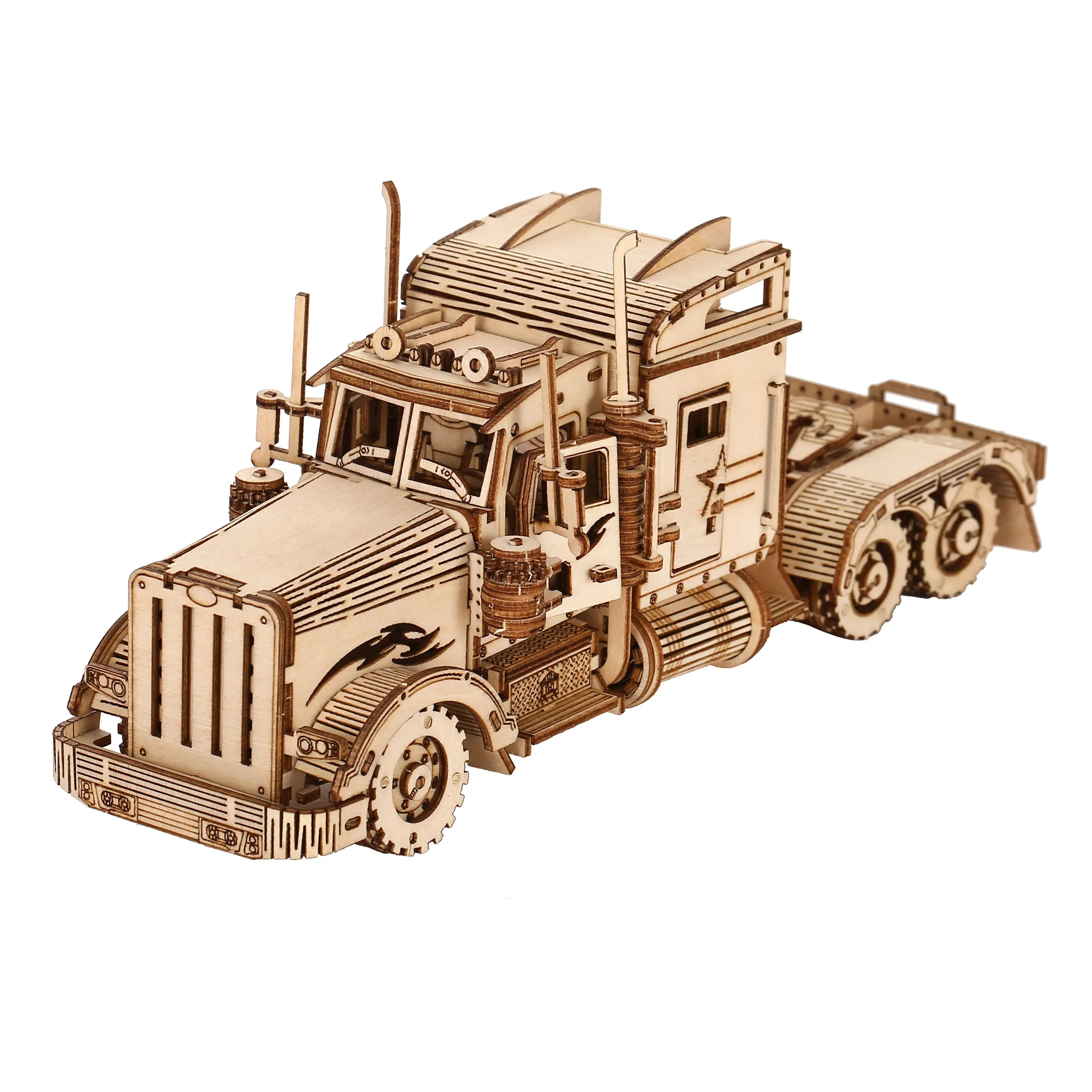 Puzzle en bois 3D modèle camion, kits de nuit de construction, jouet d'assemblage, cadeau d'anniversaire pour enfants et adultes, décoration d'intérieur, bricolage