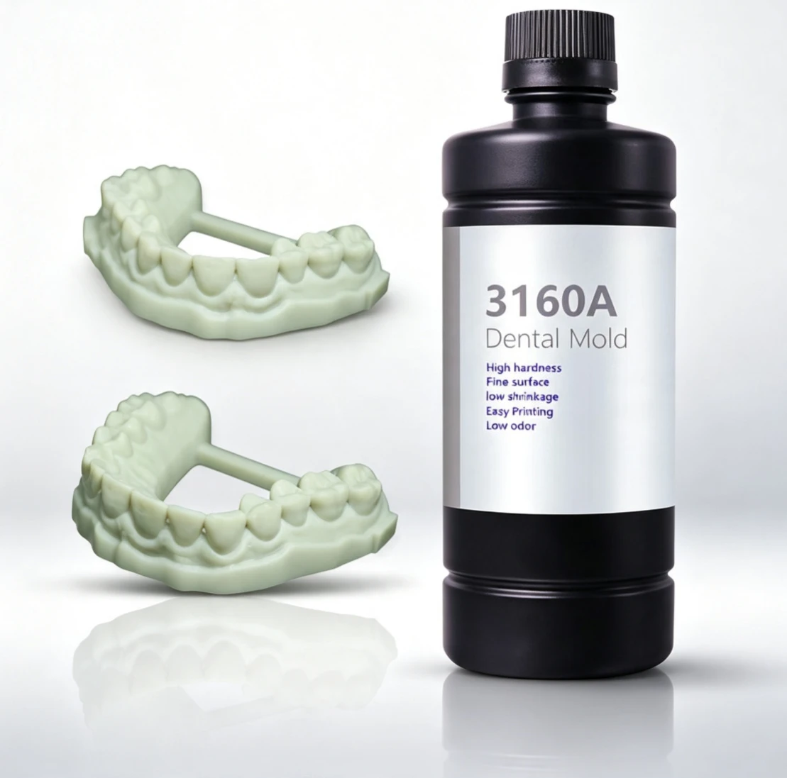 1KG 3160A 405nm UV Photopolymer Resin Low Shrinkage 0.1mm Curing Depth for LCD DLP 3D Model Printing