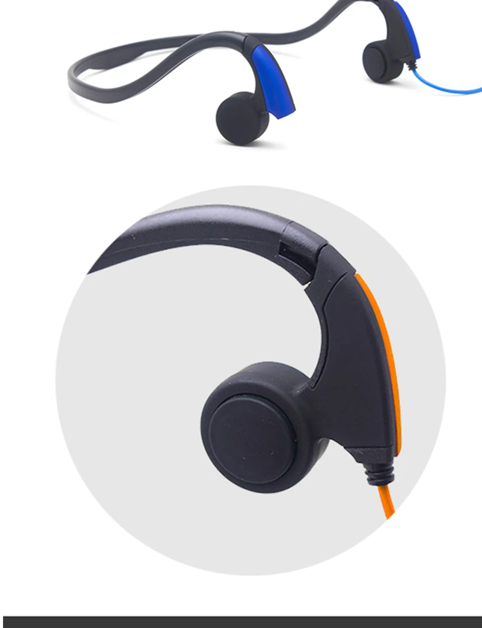 Hanging Sports Headphones Stereo Phone Earphones Wired Bone Conduction Headphones Without Microphone for Iphone Xiaomi Samsung