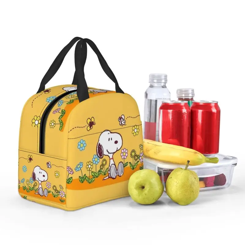 Custom Snoopy Disney Resuable Lunch Boxes Women Waterproof Movie Thermal Cooler Food Insulated Lunch Bag Kids School Children