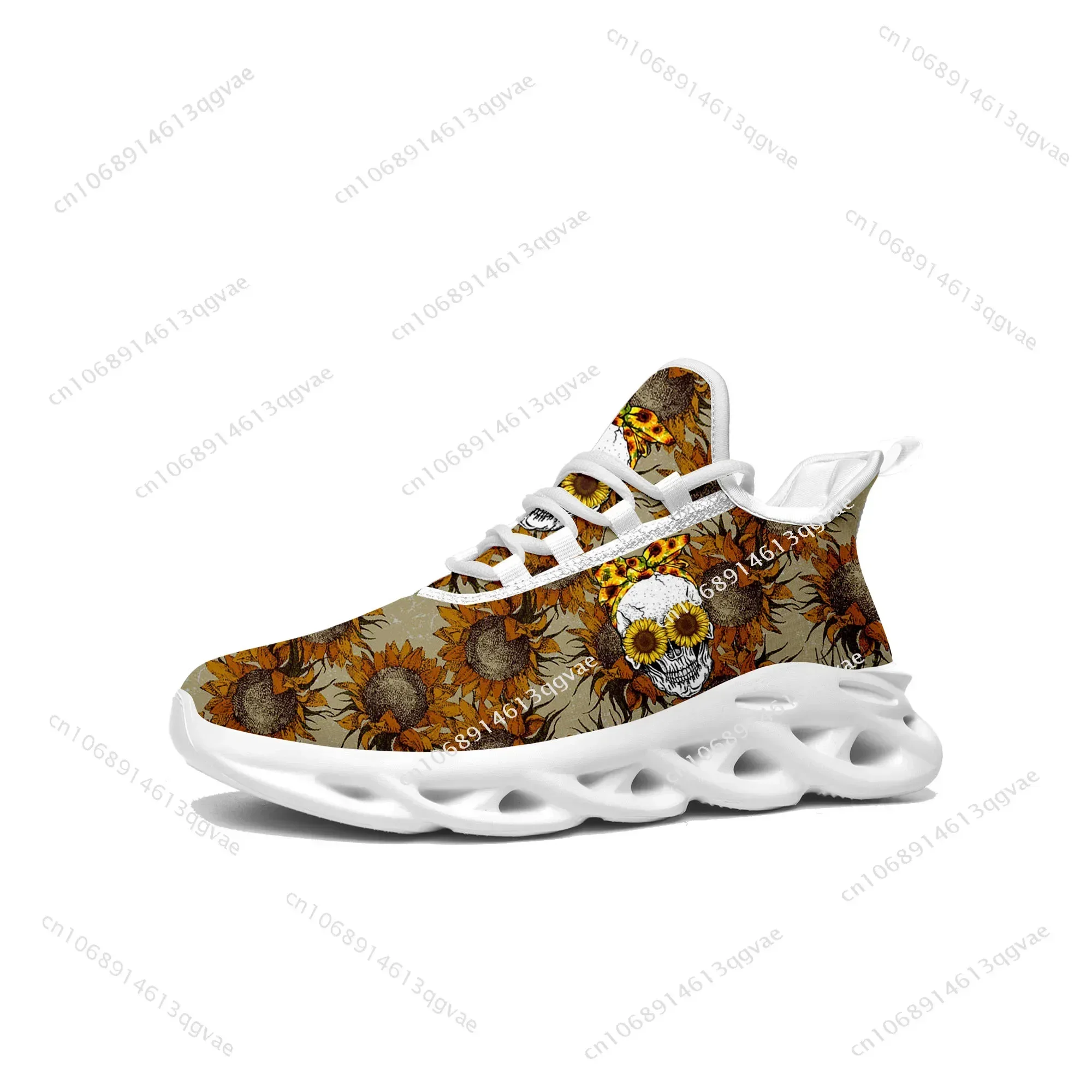 

Sunflower Skull Prints Flats Sneakers Mens Womens Sports Running High Quality Sneaker Lace Up Mesh Footwear Tailor-made Shoe