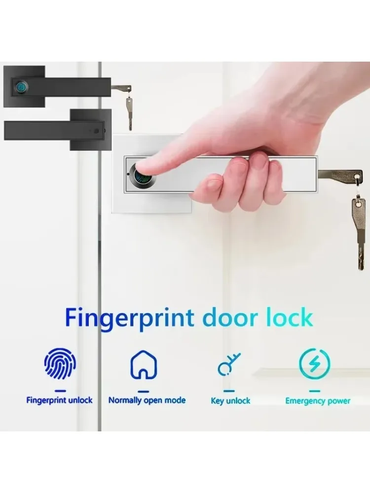 Vingerafdrukwachtwoord Deurslot met Tuya Elektronisch Smart Lock Digitale deurbeveiliging Biometrisch handvatslot voor slaapkamerappartement - afbeelding 2