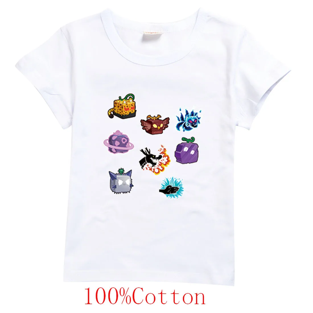 New Kid Boys Clothes Cartoon Blox Fruits Tshirt Girls Summer Short Sleeve Cotton T-shirt O-neck Comfort Tops Children Casual Tee